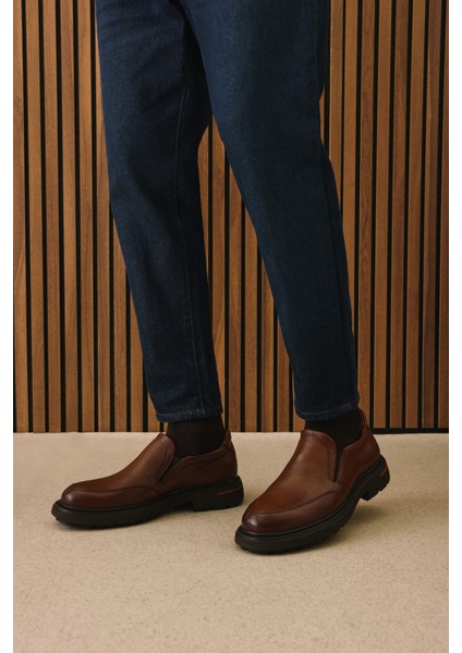 , Erkek Hakiki Deri Ayakkabı 153745Z30412 Taba