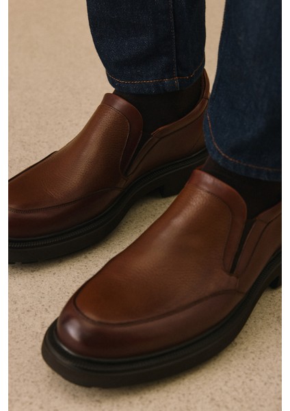 , Erkek Hakiki Deri Ayakkabı 153745Z30412 Taba modelleri