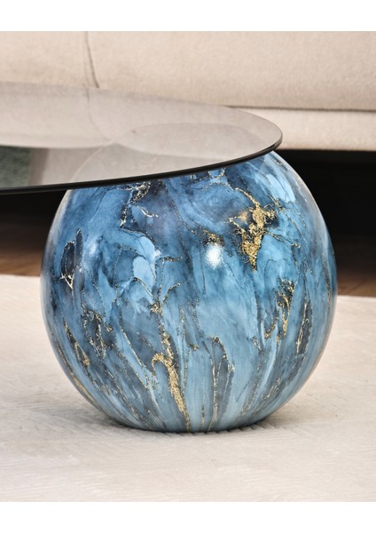 Modern Orta Sehpa & Top Sehpa Cam Sehpa & Küre Orta Sehpa - Sky - Yuvarlak - Füme Cam fiyatları