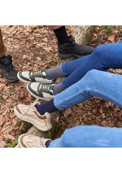 4 Çift Kadın Erkek Renkli Bio Naturel %100 Doğal Pamuklu Ribana Örgü Dikişsiz Soket Çorap 3012 fiyatları