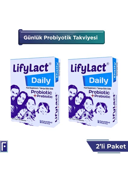Daily Probiyotik, Prebiyotik, 30 Kapsül , Günlük Probioyotik 2'li Süper Avantaj