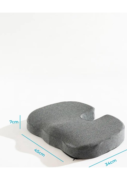 COCCYX Ortopedik Visco Oturma Minderi Kuyruk Sokumu Visko Minder 45x34x7 cm