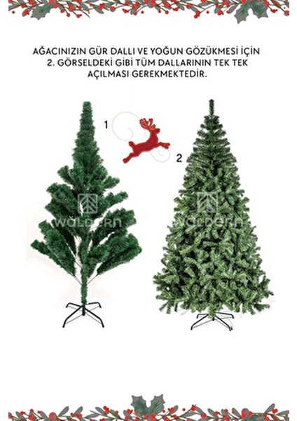 Premium Luxury Kırmızı Yılbaşı Çam Ağacı 180 cm 620 Dal modelleri