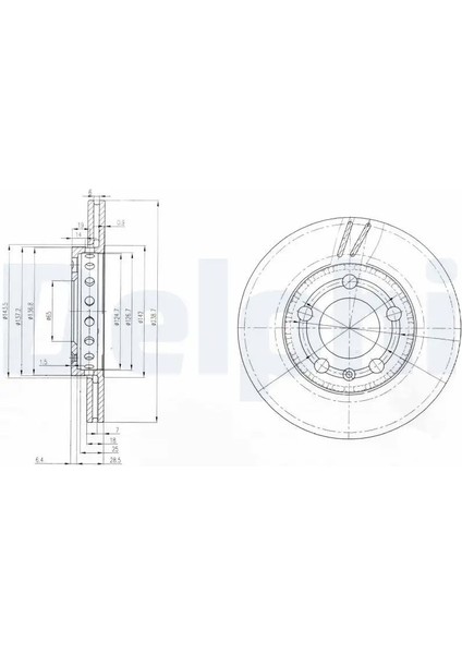 BG3695 Fren Diski On 5Z0615301 6Q0615301 6Q0615301A (2 Adet Fiyatıdır)