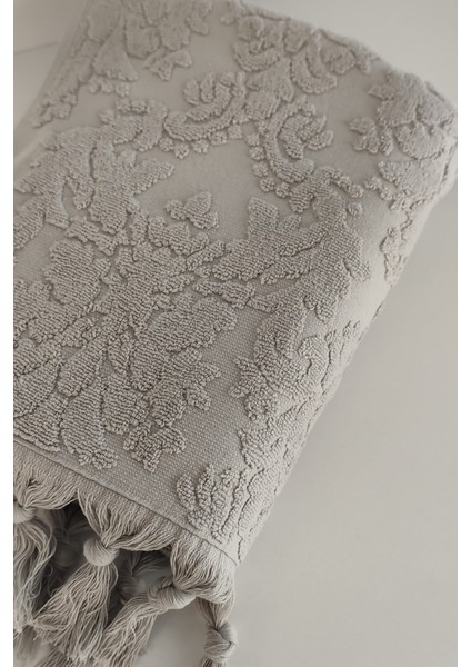 Gri Renk Otantik Saçaklı El Havlusu 50X85 cm - %100 Pamuk - Yumuşak ve Su Emici fırsatları