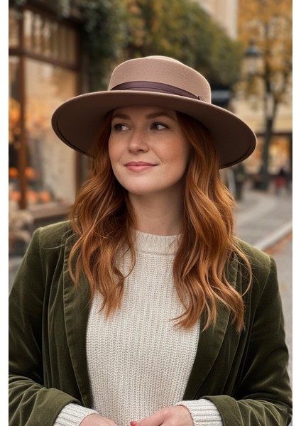 Kadın Yuvarlak Kenarlı Vizon Fötr Şapka fiyatları