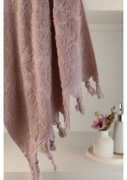 Otantik Saçaklı El Havlusu - Pudra