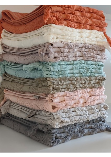 Otantik Saçaklı Kiremit El Havlusu 50X85 cm - %100 Pamuk - Yumuşak ve Su Emici fırsatları