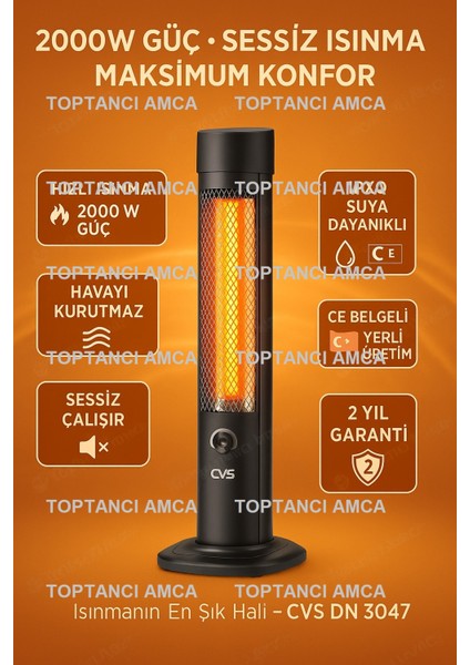 Dn 3047 Mikatronik Kule Tipi Elektrikli Dik Isıtıcı Ayarlı Soba Emniyetli 2000W fiyatları