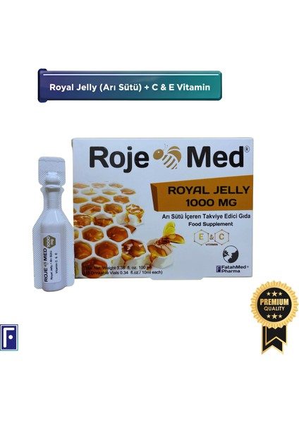 Royal Jelly 1000 Mg – Organik Arı Sütü Fresh Vitamin C & E – 10 Shot