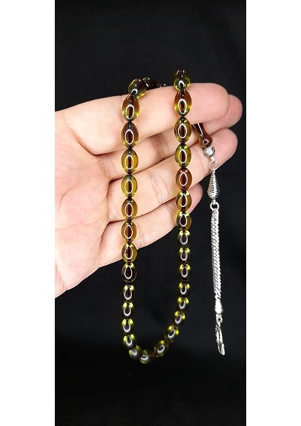 Ateş Kehribar Tesbih Beyzi Kesim Yeşil Renkli T-345 fırsatları