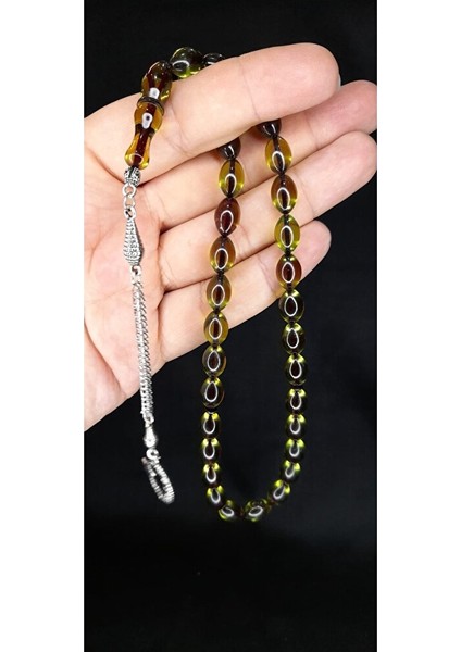 Ateş Kehribar Tesbih Beyzi Kesim Yeşil Renkli T-345 indirimleri