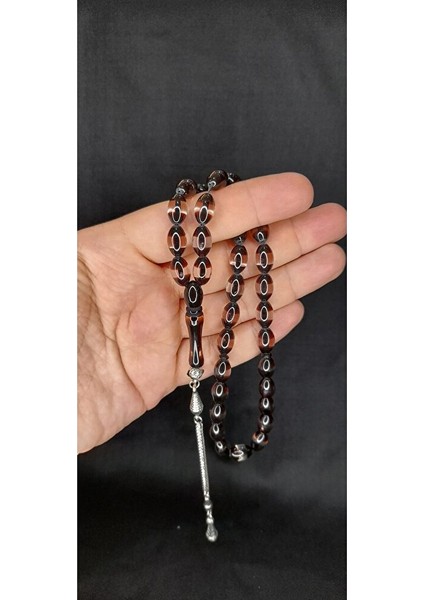 SÜRMELİ UÇAK CAMI TESBİH BORDO ŞEFFAF RENKLİ BEYZİ KESİM T-340