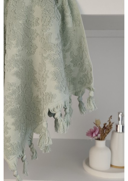 Otantik Saçaklı El Havlusu 50X85 cm - %100 Pamuk - Açık Yeşil - Yumuşak ve Su Emici indirimleri