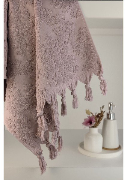 Otantik Saçaklı El Havlusu - Lila