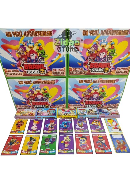 Brawl Stars En Yeni Karakterler 5 Mini Kutu 30 Adet Karakter Kartı + 5 Adet Sticker Seti Oyun Kağıtları modelleri