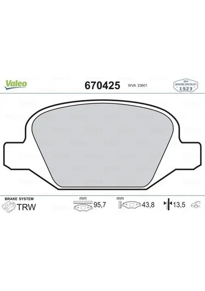 670425 Arka Fren Balatasi 71752988 71770084 77362270