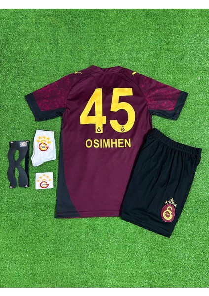 G,á,l,atā.sã,r,ãy 2025/26 Yeni Sezon Deplasman Vì'c.t'o.r O,sì.m.h,e,n, Çocuk Forması + Maske 5'liset (Bordo) modelleri