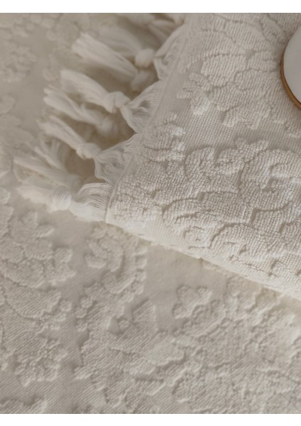 Otantik Saçaklı El Havlusu - Krem