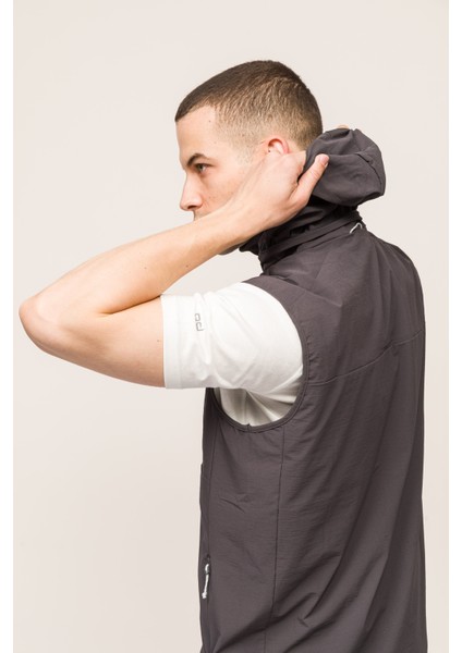 Light Yelek Kapüşonlu Katlanabilir - Koyu Gri fırsatları