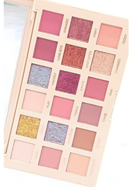 Nude Far Paleti 18 Renkli Toz Göz Farı Parlak Görünüm 3 Parça Set