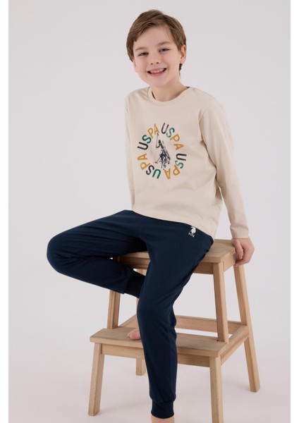 Garson Erkek Uspa Logo Süprem 4 Mevsim Kumaş Uzun Kollu Lastikli Pijama Takım fiyatları