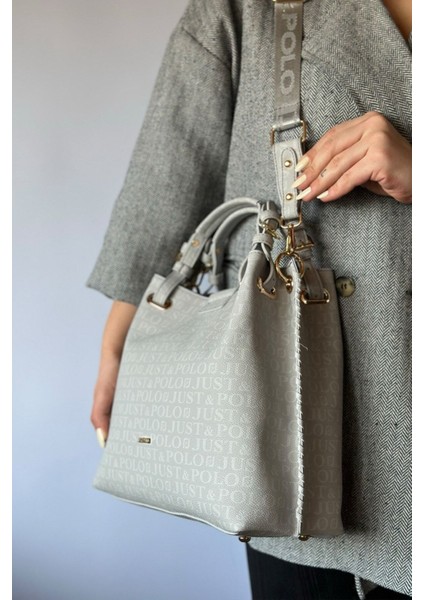 Kadın Örgülü 4 Bölmeli Omuz Çantası ve El Çantası 2180-GD