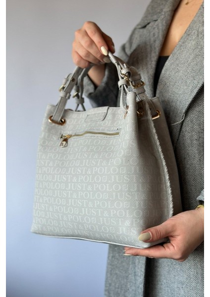 Kadın Örgülü 4 Bölmeli Omuz Çantası ve El Çantası 2180-GD modelleri