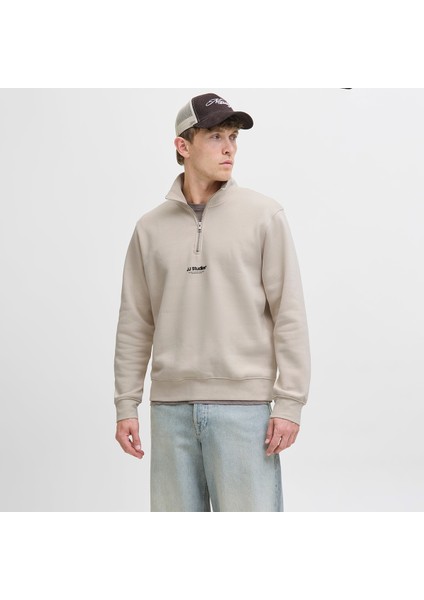 Jack&jones Soho Quarter Zip Erkek Bej Dik Yaka Sweatshirt fiyatları