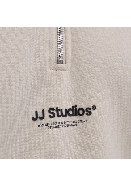 Jack&jones Soho Quarter Zip Erkek Bej Dik Yaka Sweatshirt indirimleri