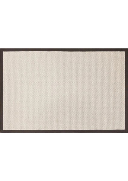 Beige Black Border Halı - 160X230 cm