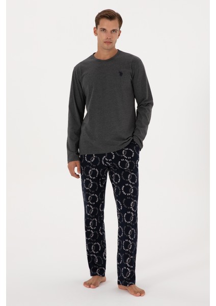 Erkek Antrasit Melanj Pijama Takım 50318609-VR081