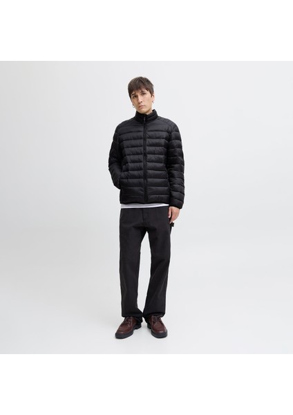 Jack&jones Bradley Light Puffer Collar Erkek Siyah Dik Yaka Mont modelleri