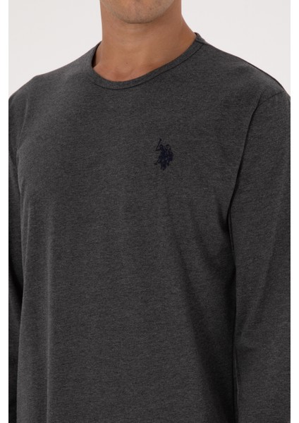 Erkek Antrasit Melanj Pijama Takım 50318609-VR081