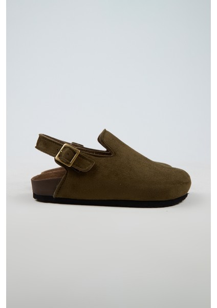 Lapaz Kadın Vegan Deri Tokalı Haki Sabo Terlik fiyatları