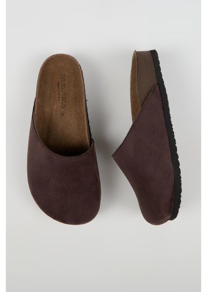 Tonala Kadın Vegan Deri Tokalı Kahverengi Sabo Terlik modelleri