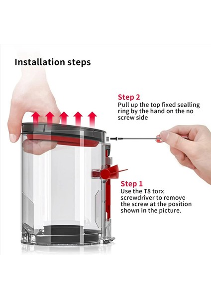 2x Dyson V10 Vakum Temizleyici Toz Bin Üst Sabit Sızdırmazlık Yalnızca Toz Kova Ekleme Temizleyici Yedek Parça (Yurt Dışından) fırsatları
