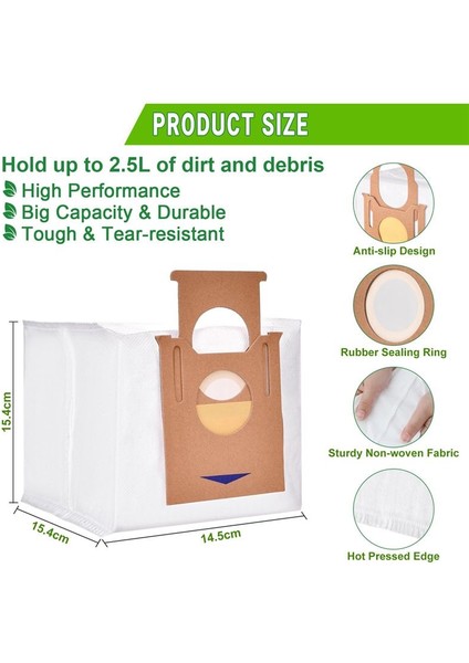 20PCS Ecovacs Deebot T8 Aıvı/t8 Max/n8 Pro Plus/ozmo T8/n8 Pro/t9 Aıvı/t9 PRO/DX93/DDX96 Robot Vakum Çantaları (Yurt Dışından) fiyatları