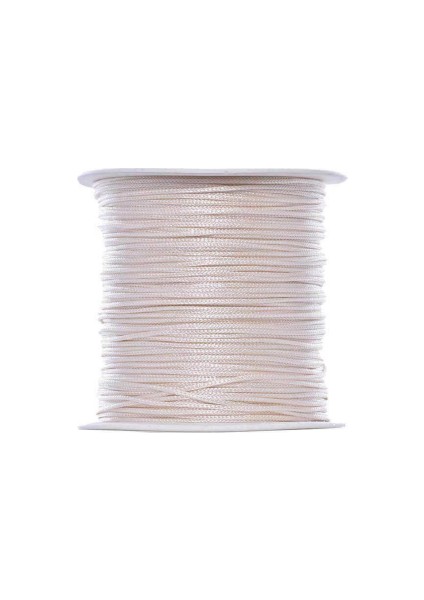 Paraşüt Ipi, Bileklik-Kolye Örgü Ipi 1 mm 50 Metre Ekru