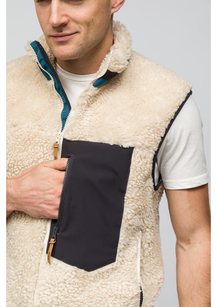 Sherpa Yün Yelek Lambswool - Krem Rengi fırsatları