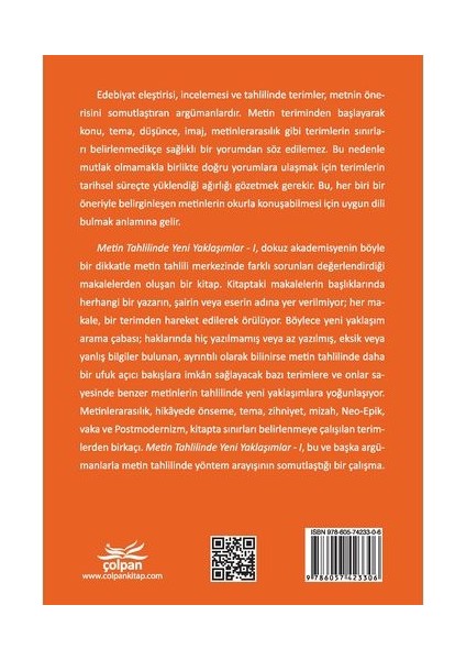 Metin Tahlilinde Yeni Yaklaşımlar - I