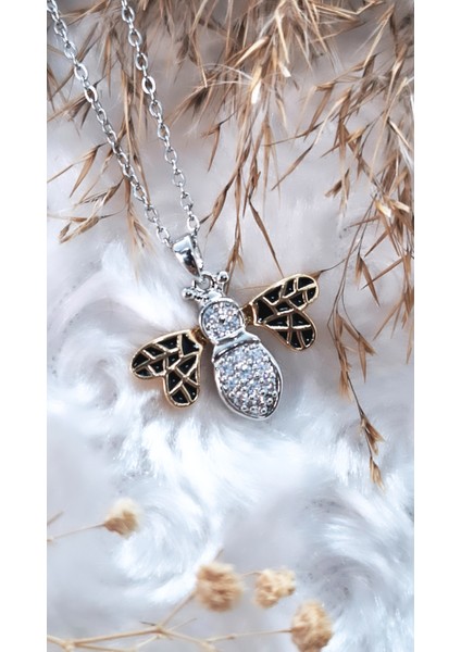 Bal Arısı Figürlü Çelik Kolye