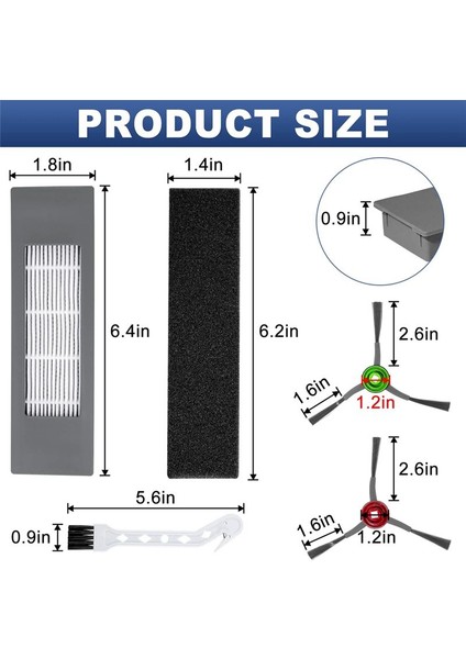 Yedek Yan Fırça Hepa Filtresi Ecovacs T8AIVI T8MAX N8PRO Vakum Temizleyici Aksesuarları Için Uyumlu (Yurt Dışından) modelleri