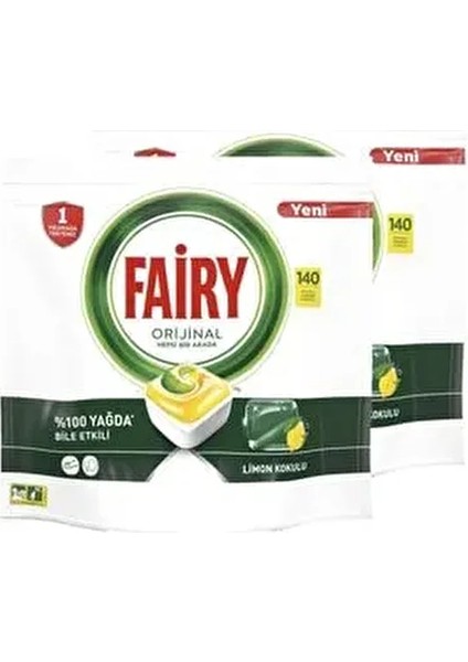 Bulaşık Makinesi Deterjanı Limon Kokulu 280 Yıkama %100 Yağda Etkili Kapsül fırsatları