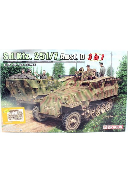 6223 1/35 Ölçek, Sd.Kfz. 251/7 Ausf. D (3 İn 1) Personel Taşıyıcı Plastik Model Kiti indirimleri