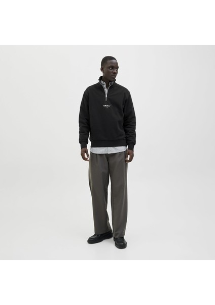 Jack&jones Soho Quarter Zip Erkek Siyah Dik Yaka Sweatshirt modelleri