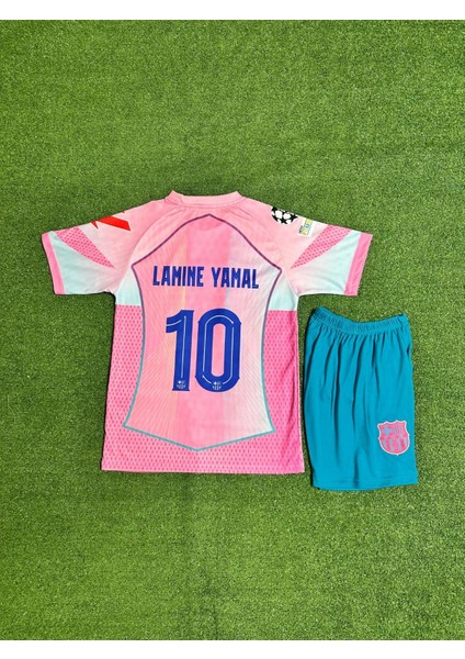 Barcelona 2025/26 Yeni Sezon Lamine Yamal Özel Konsept Çocuk Forması (Pink) modelleri