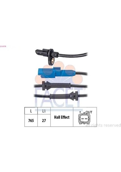 210170 Abs Sensoru Arka 3641711 9805066080 9805066580