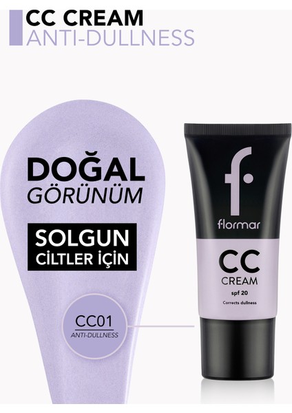 -Solgun Ciltlere Özel Sarı Renk Dengeleyici Anti-Dullness CC Krem (CC01 Lila Bazlı Ten Rengi) 8690604534708 fırsatları