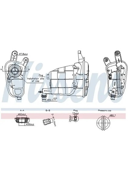 996315 Yedek Su Deposu 8K0121405F 8K0121405H 8K0121405N